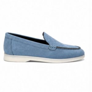 mocassins en daim cuir pour femme – bleu ciel – velina