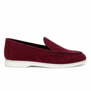 mocassins en daim cuir pour femme – bordeaux – velina