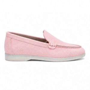 mocassins en daim cuir pour femme – rose pastel – velina