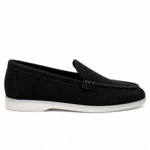 mocassins en daim cuir pour femme – noir – velina