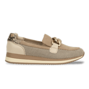 Baskets confort en maille et cuir pour femme – Doré – Livia - Lea & Paul Maroc
