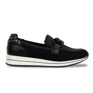 Baskets confort en maille et cuir pour femme – Noir – Livia - Lea & Paul Maroc