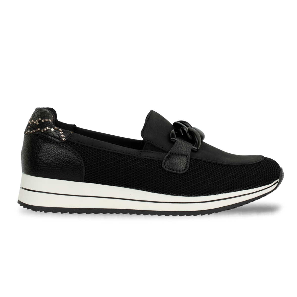 baskets confort en maille et cuir pour femme – noir – livia Baskets confort en maille et cuir pour femme – Noir – Livia - Lea & Paul Maroc