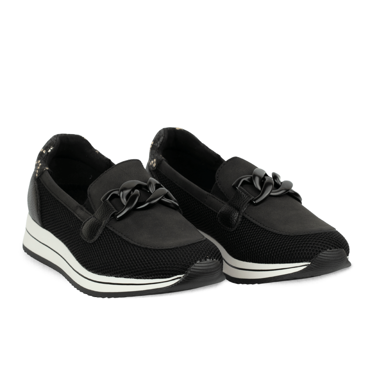 baskets confort en maille et cuir pour femme – noir – livia Baskets confort en maille et cuir pour femme – Noir – Livia - Lea & Paul Maroc