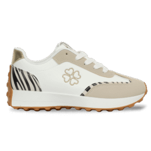 Baskets en cuir pour femme – Blanc et beige – Élodie - Lea & Paul Maroc