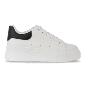 Baskets en cuir pour femme – Blanc et noir – Valérie - Lea & Paul Maroc