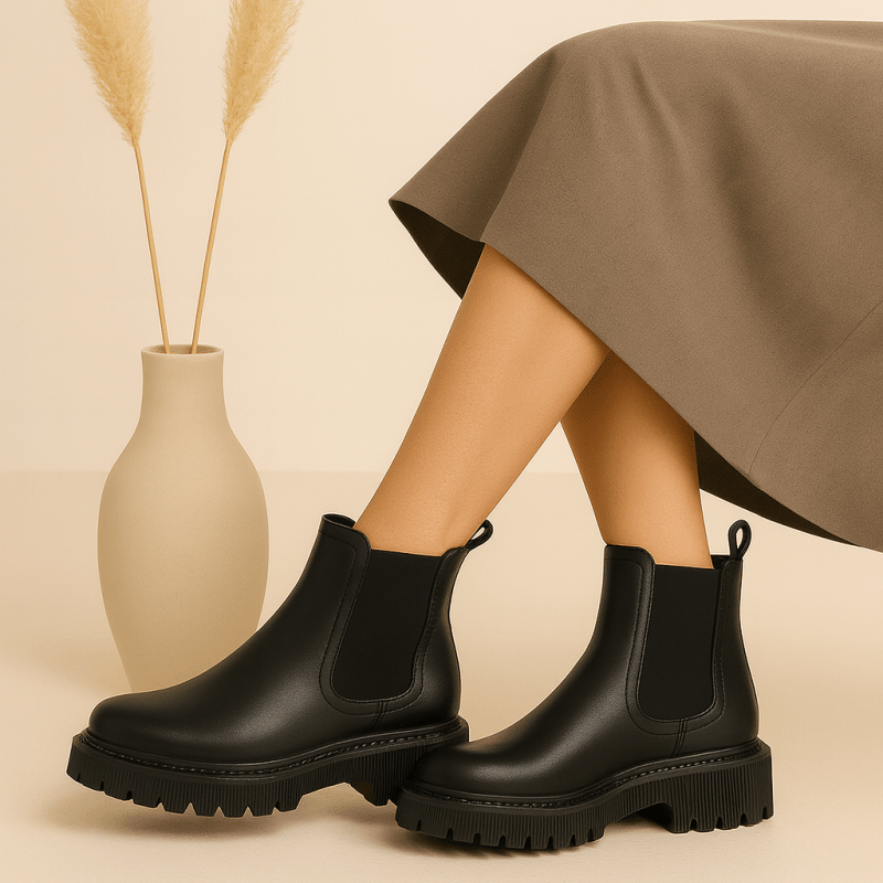 bottines en cuir pour femme noir célia Bottines en cuir pour femme noir - Célia - Lea & Paul Maroc