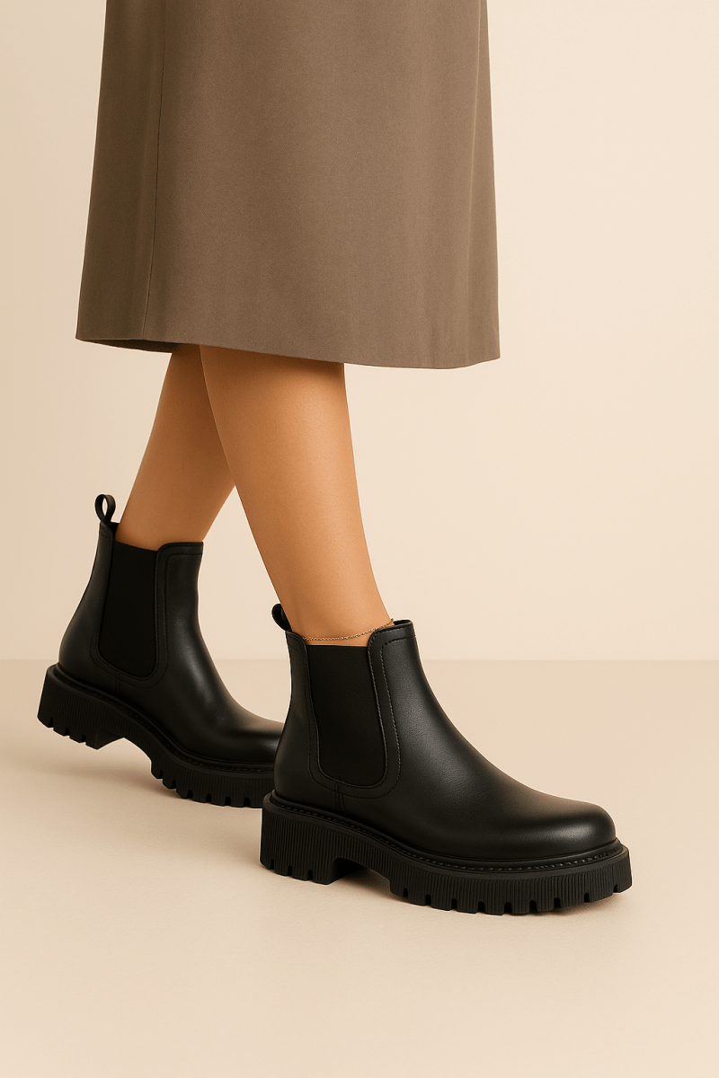 bottines en cuir pour femme noir célia Bottines en cuir pour femme noir - Célia - Lea & Paul Maroc